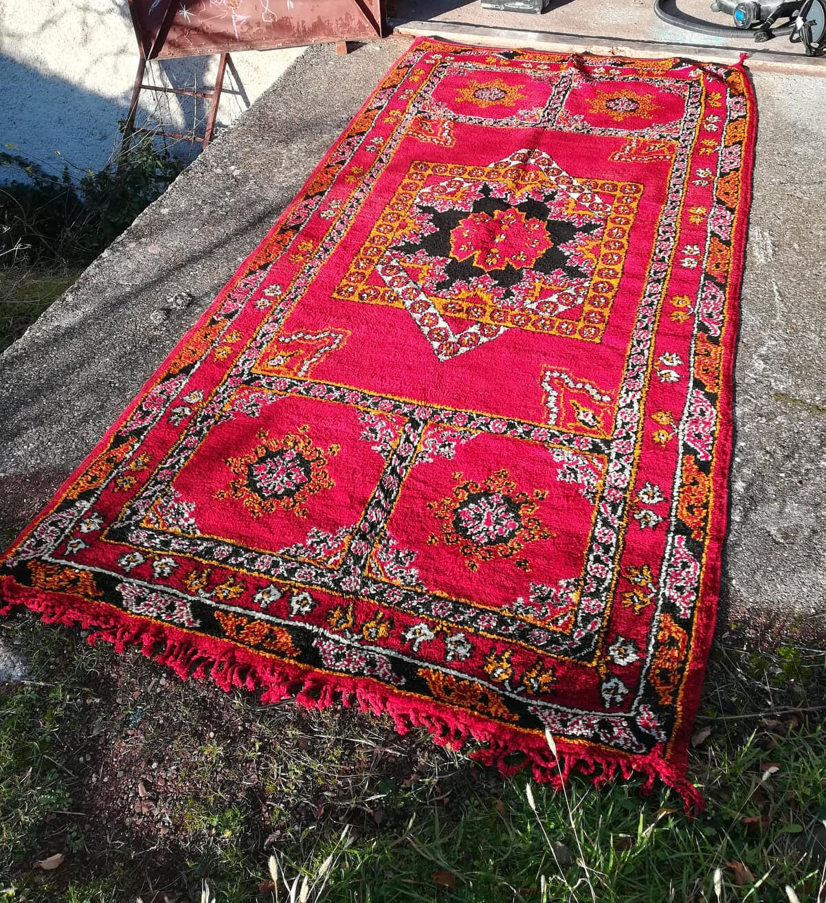 Vintage Moroccan Berber carpet Boujaad by Khenifra XXL 352x174 cm