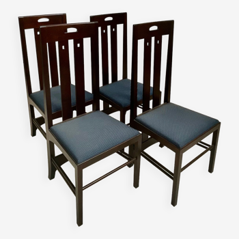 Série de 4 chaises "Ingram" par Charles Rennie Mackintosh, Cassina, 1980's