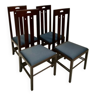 Série de 4 chaises "Ingram" par Charles Rennie Mackintosh, Cassina, 1980's