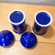 Duo of cobalt blue ceramic pots