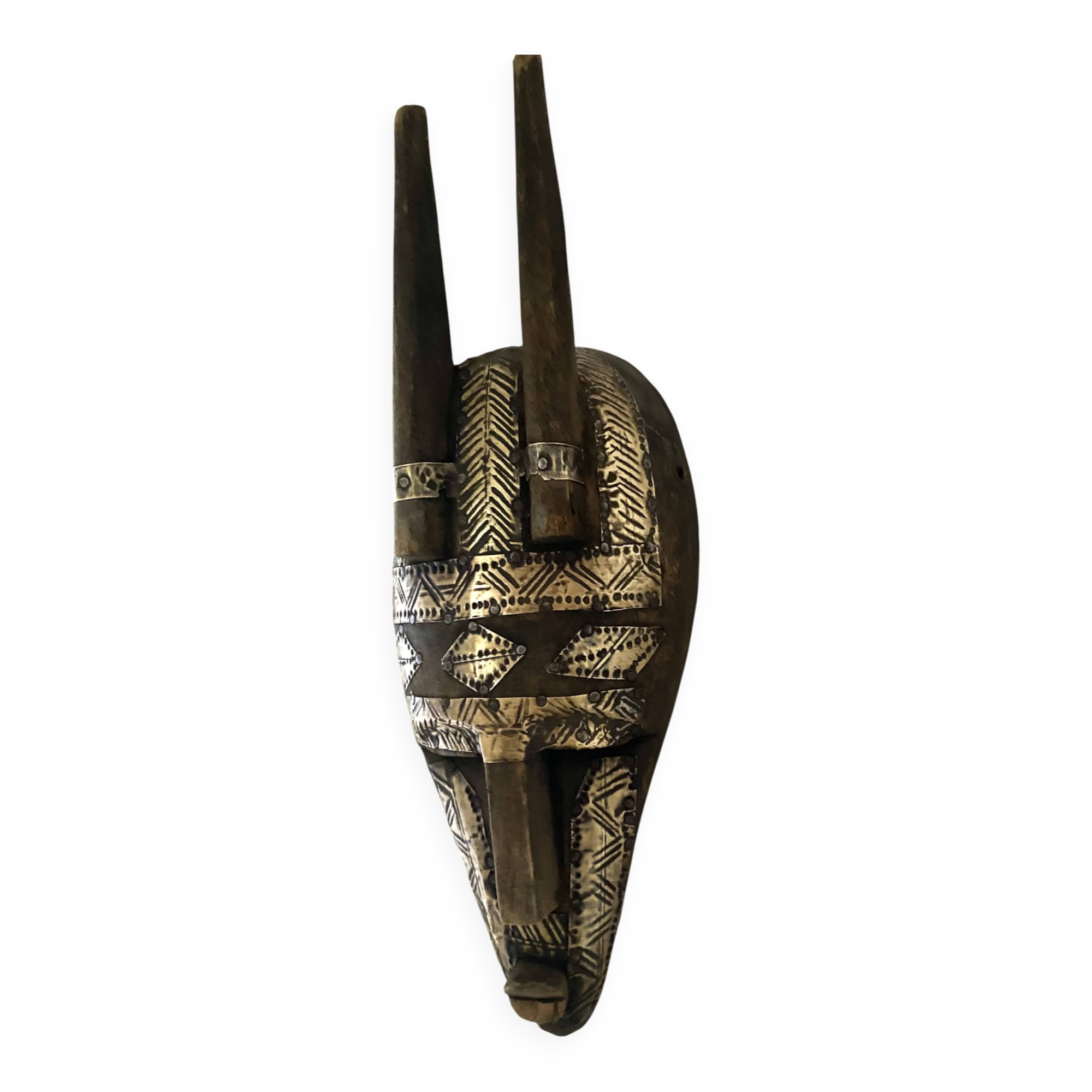 Masque MARKA  bois et placage laiton