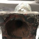 Ceramic candle holder in "Raku" style, blue-grey crackled.