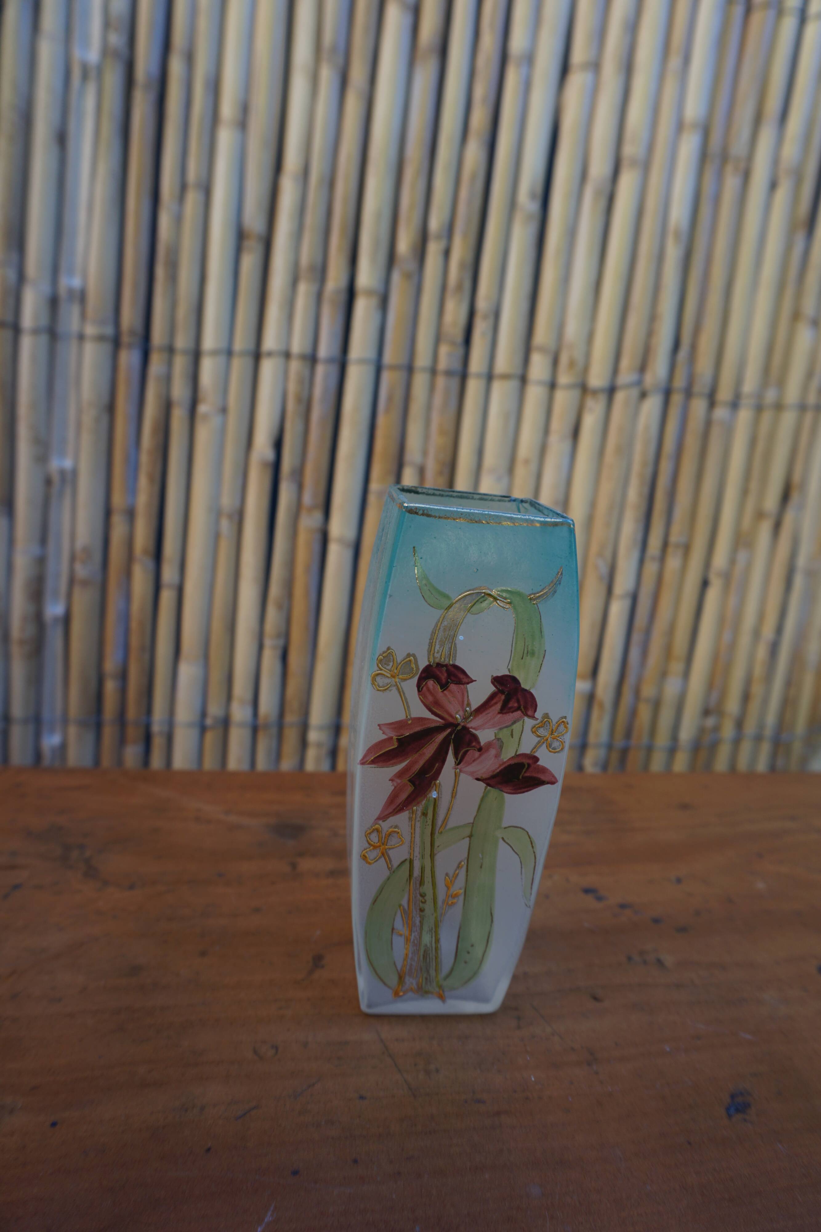 Art Nouveau green enamelled soliflore.