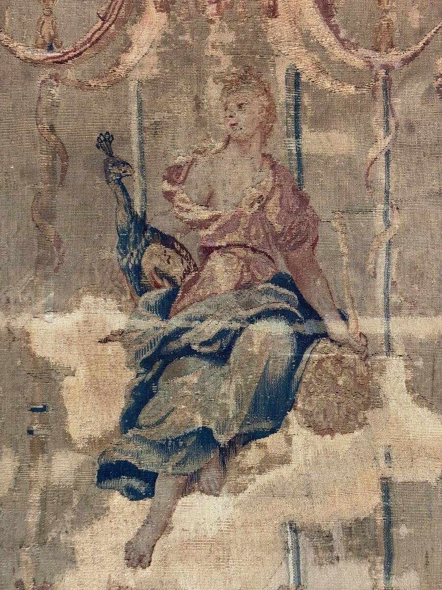 Wool And Silk Tapestry, Young Woman Under A Canopy, 18th Century