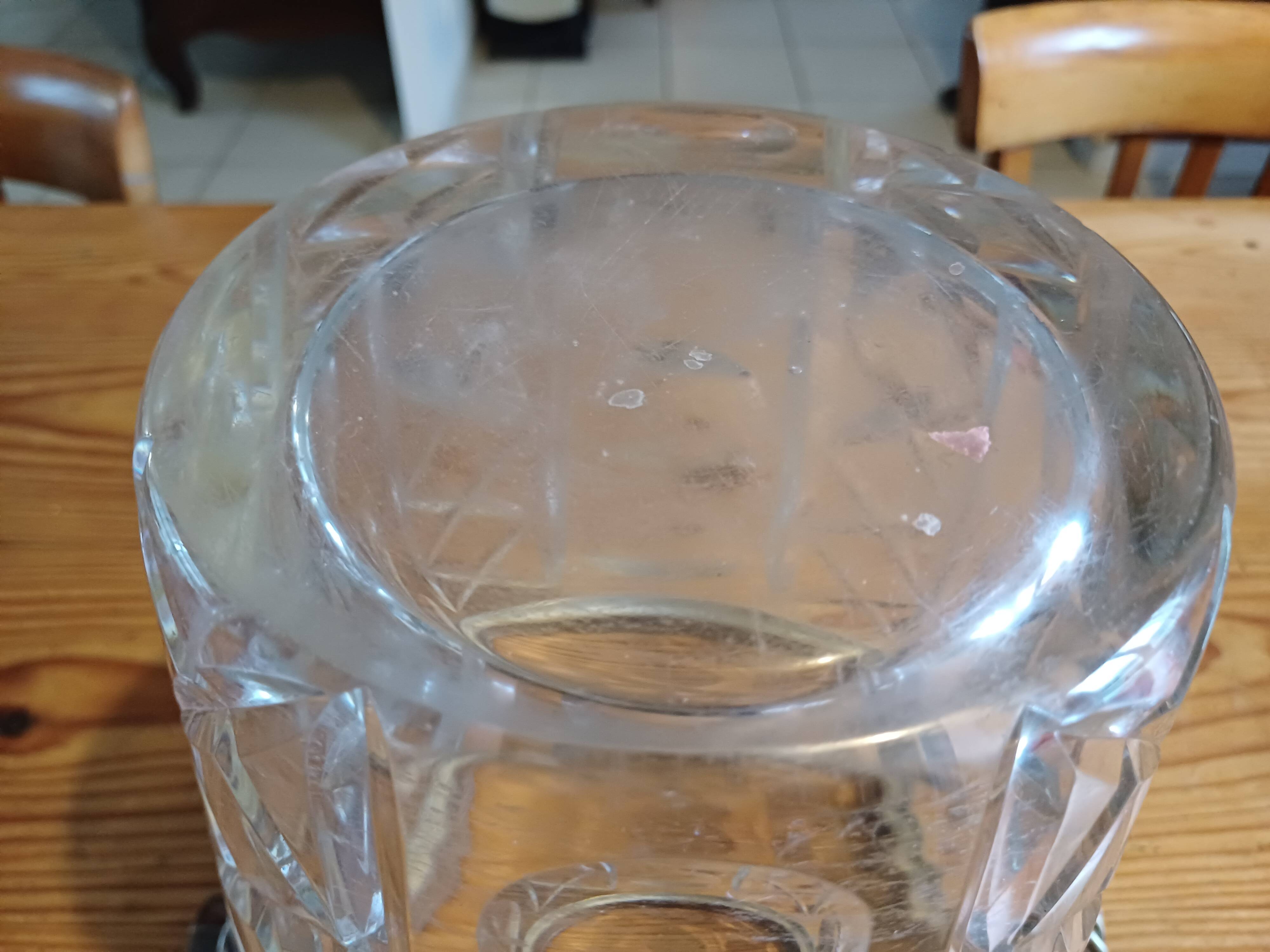 Crystal and Silver Metal Ice Bucket