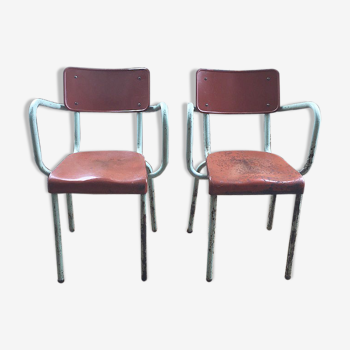 2 fauteuils de bistrot métal