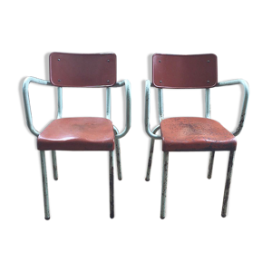 2 fauteuils de bistrot métal