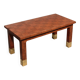 Harrison Van Horn wood and brass rectangle coffee table