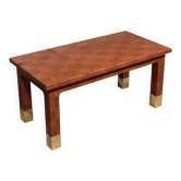 Table basse rectangulaire en bois et laiton Harrison Van Horn