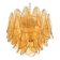 Contemporary Modern Amber "Rondini" Murano Glass Chandelier.