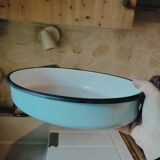 Enamelled metal oval dish
