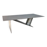 Handcrafted metal coffee table from the 1970s