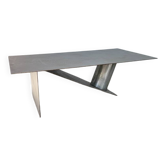 Handcrafted metal coffee table from the 1970s