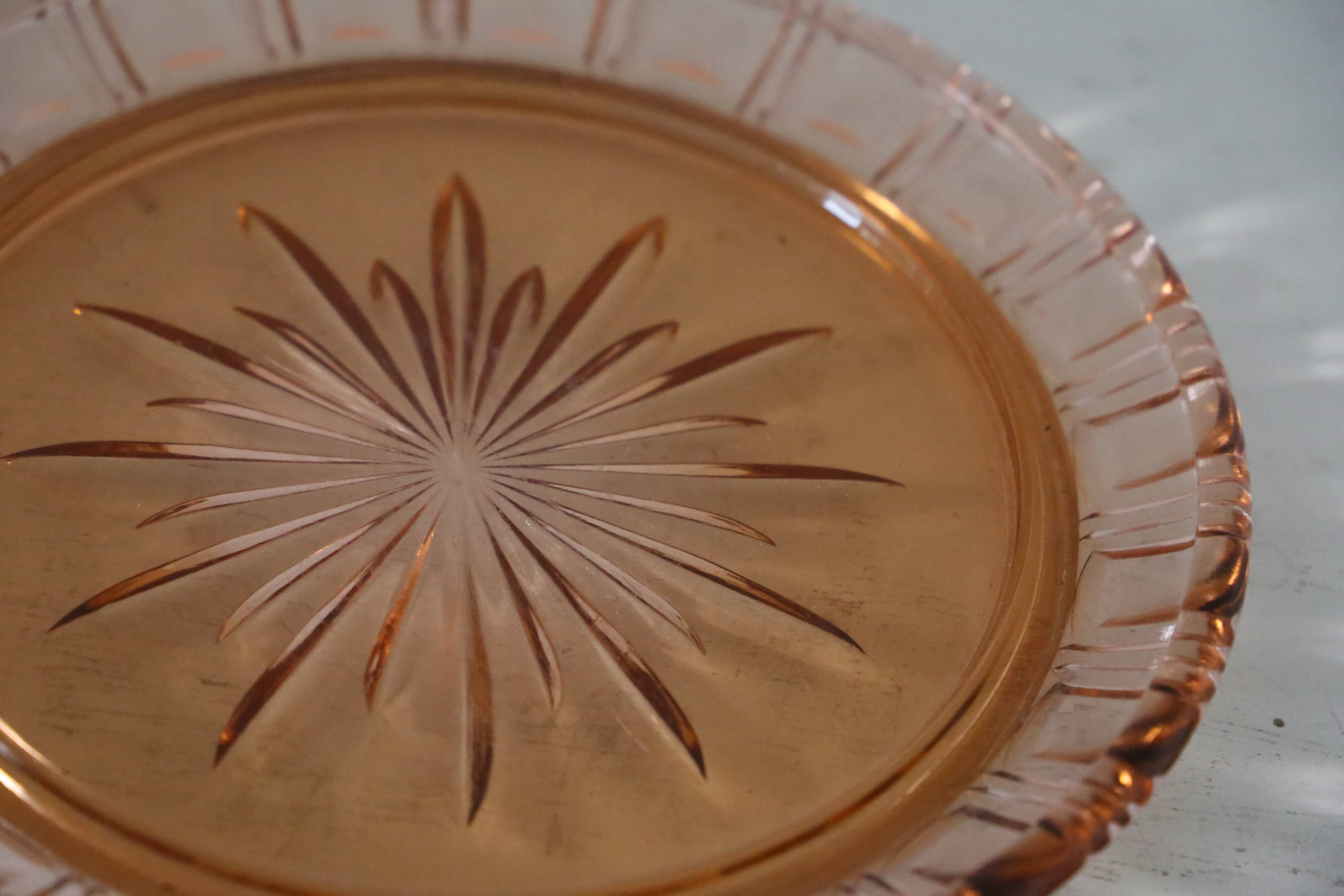 Bell and top in pink glass, vintage