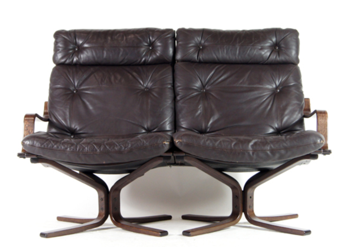 2-seater vintage vintage vintage Danish retro rosewood leather sofa from the 1960s to the middle of the century