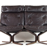 2-seater vintage vintage vintage Danish retro rosewood leather sofa from the 1960s to the middle of the century