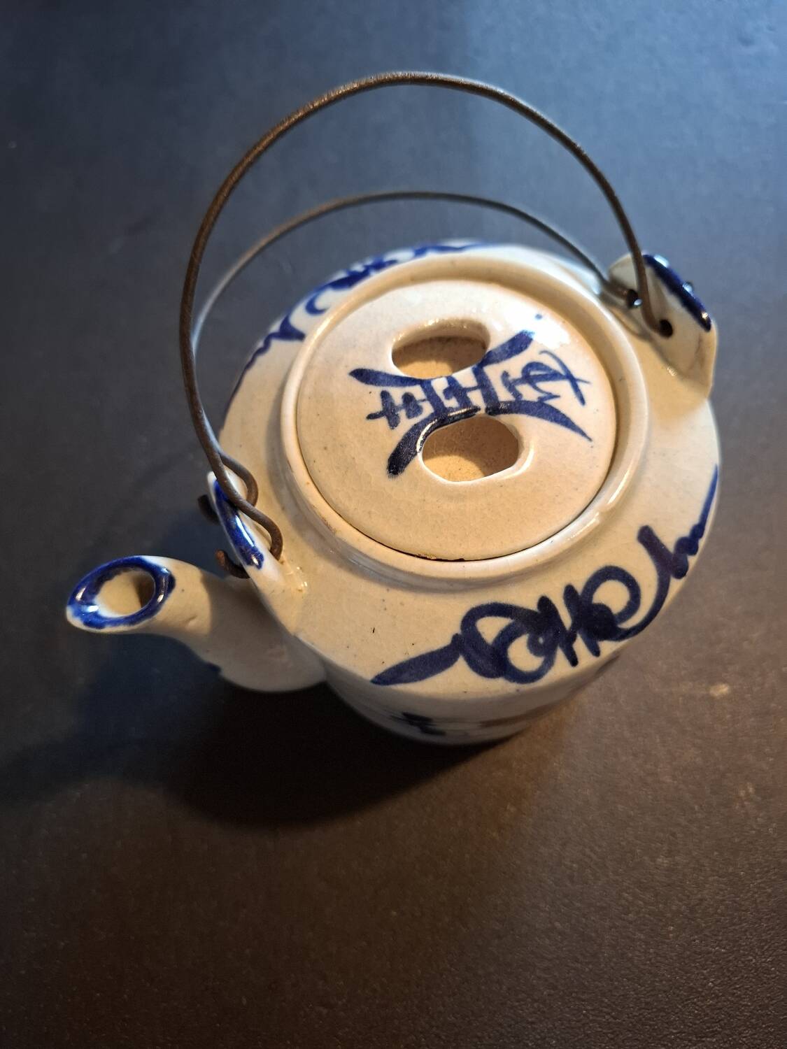 Antique stoneware teapot