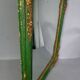 Antique mirror with green and gold stucco wood frame 73x62 cm C626