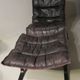 Westnofa patinated leather lounge chair with footrest, Norway 1960s