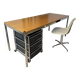 USM Haller desk in natural oak veneer