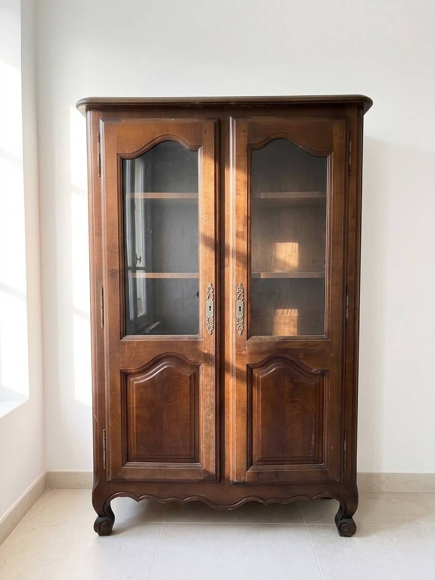 Authentic brown wooden library