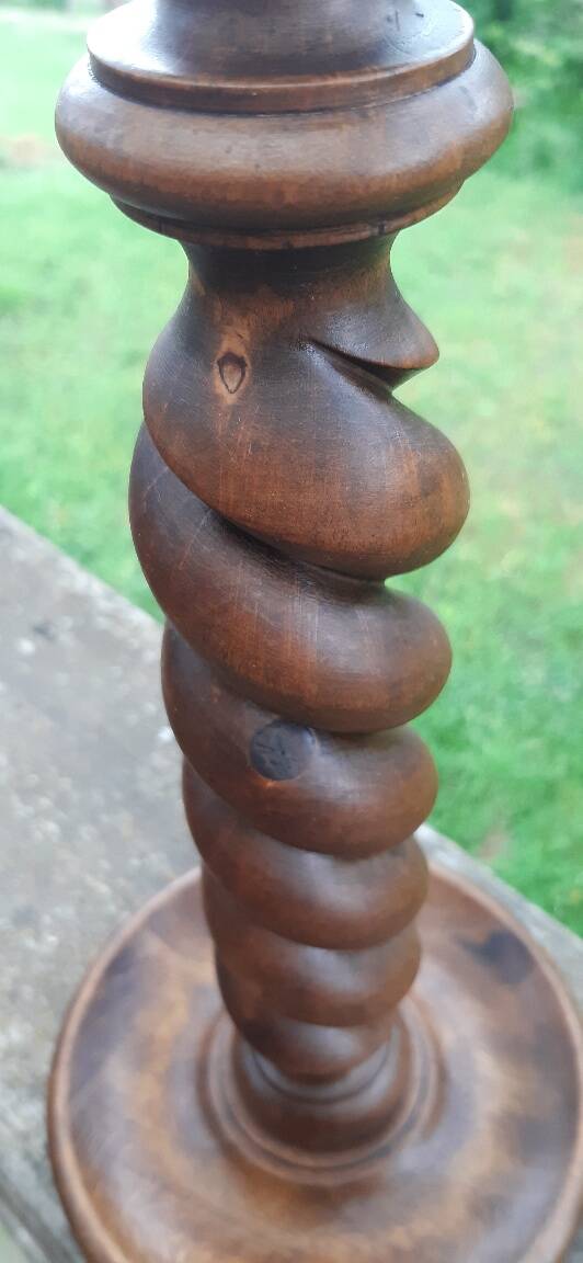 Art Deco twisted wood lamp. FREE DELIVERY