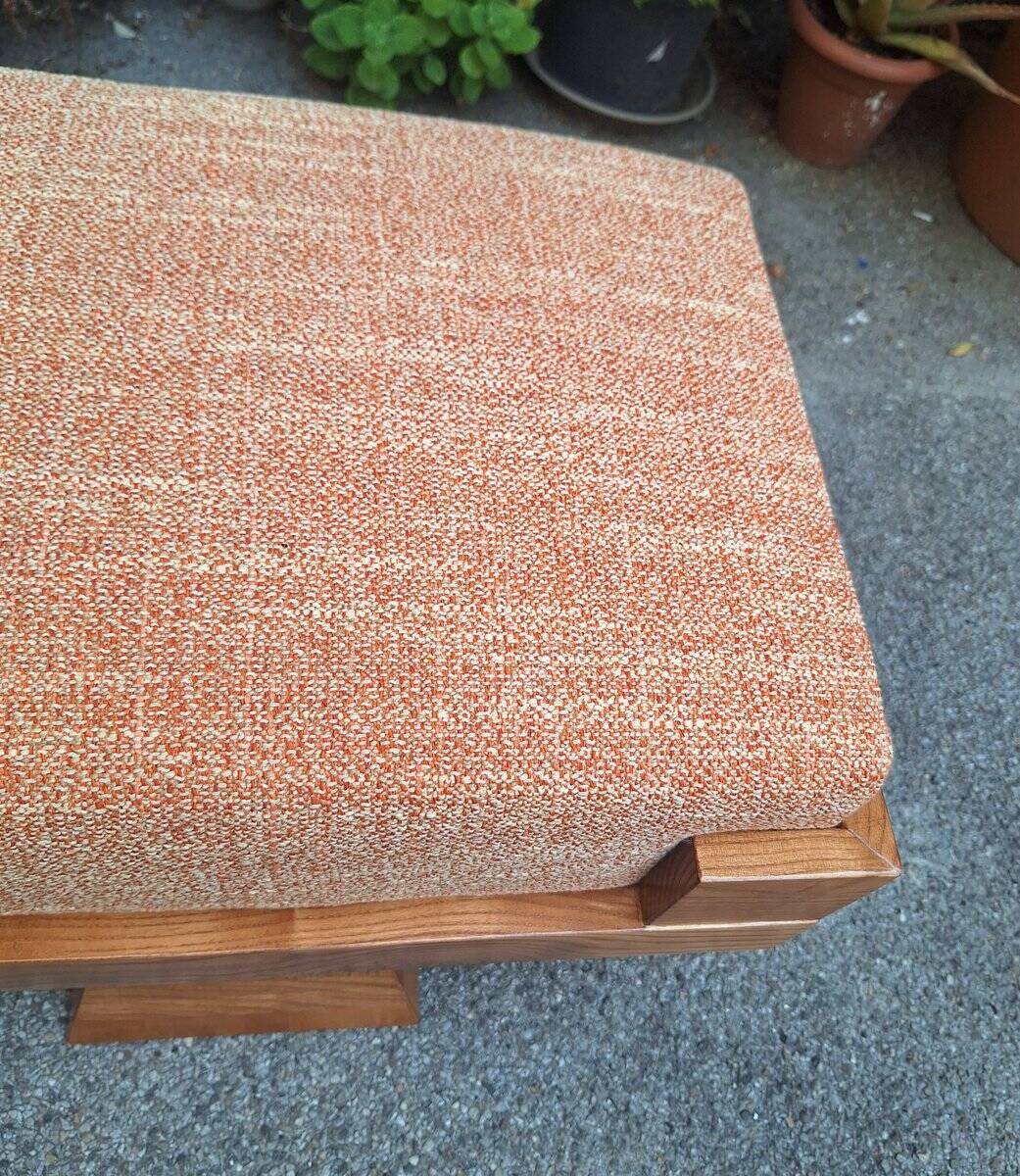 Bench with Pyramid Legs and Stain-Resistant Multi-Color Fabric from Artigianato Italiano, 2000s