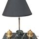 Marble and gilded bronze inkwell lamp