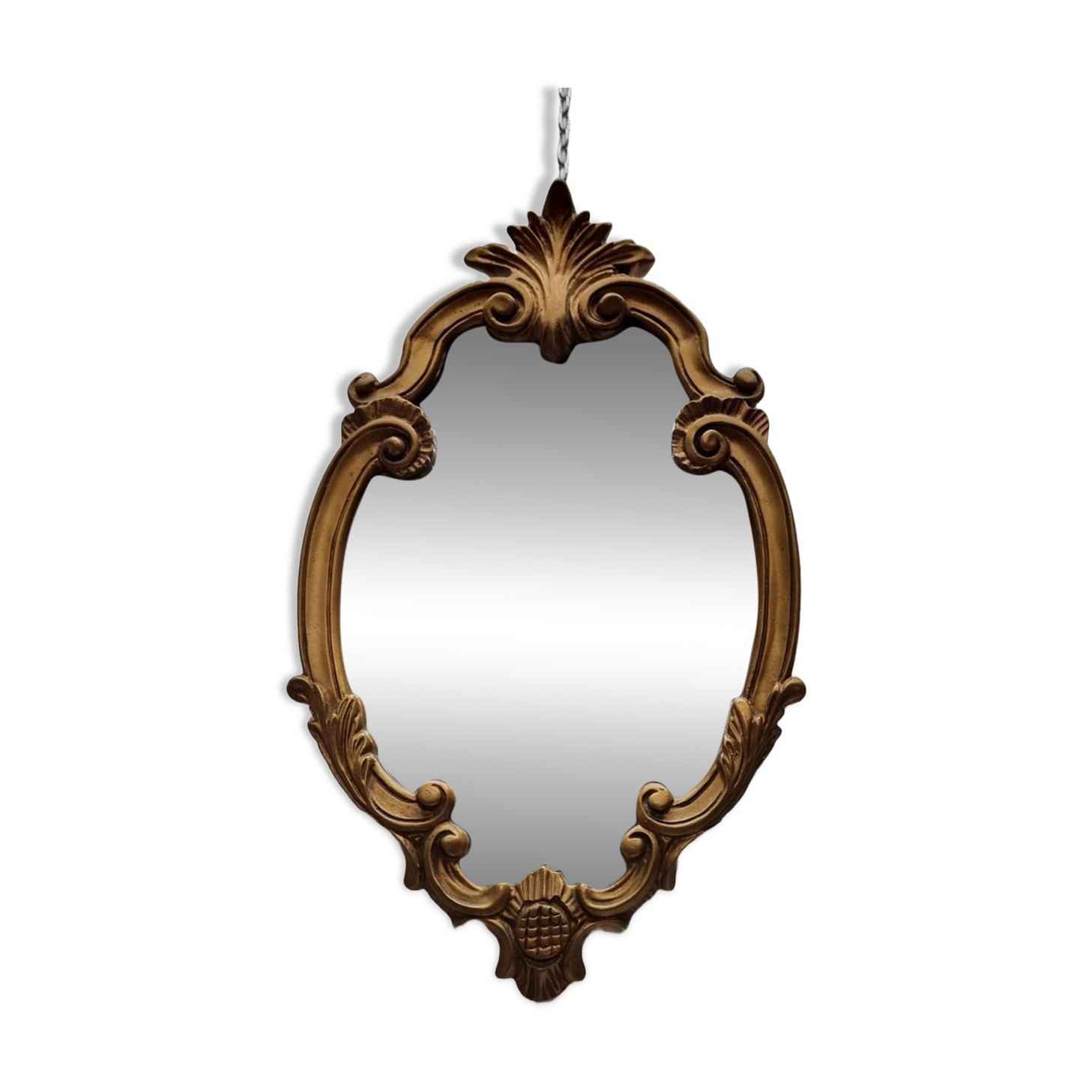 Miroir à crête de style rococo vintage, années 1960/70