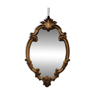 Vintage Rococo Style Crested Mirror, 1960/70s