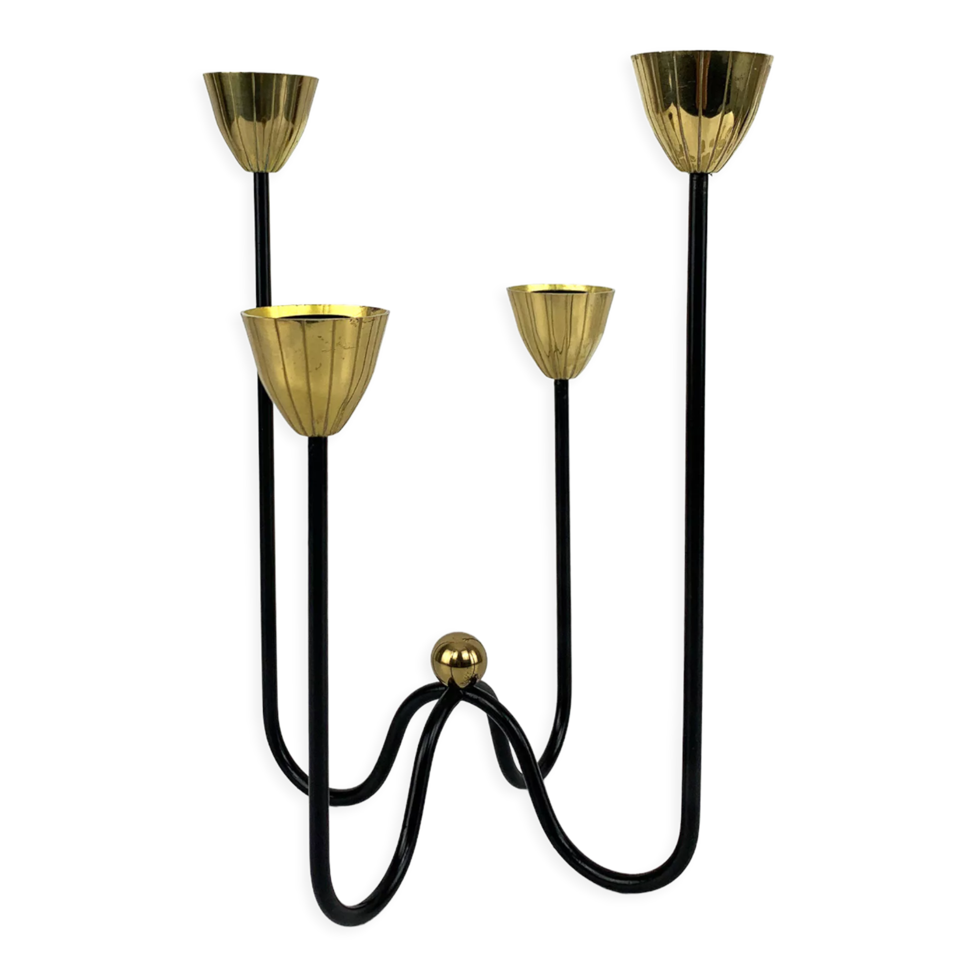 Mid-Century Scandinavian candlestick, Gunnar Ander's candle holder for Ystad Metall, Sweden