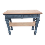 Console in patinated solid oak, late 19th century.