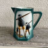 Polychrome slip pitcher "Landais Shepherd Waders"