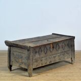 Coffre de berger ancien en hêtre, années 1820