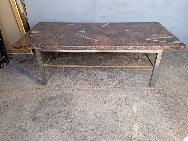 Fossil marble design coffee table 124cm
