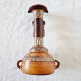 Inca craft vessel from Peru by Antonio Olave (1928-2016) hand painted
