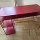Red metal desk