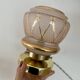 Vintage art deco globe table lamp in pink and gold glass