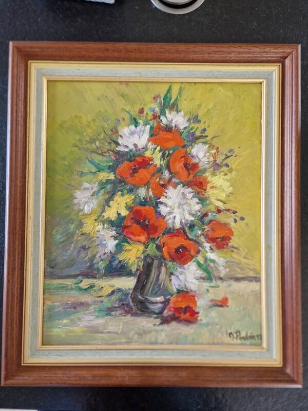 Michel Poulain (Born in 1932) - Oil on canvas - Bouquet of flowers