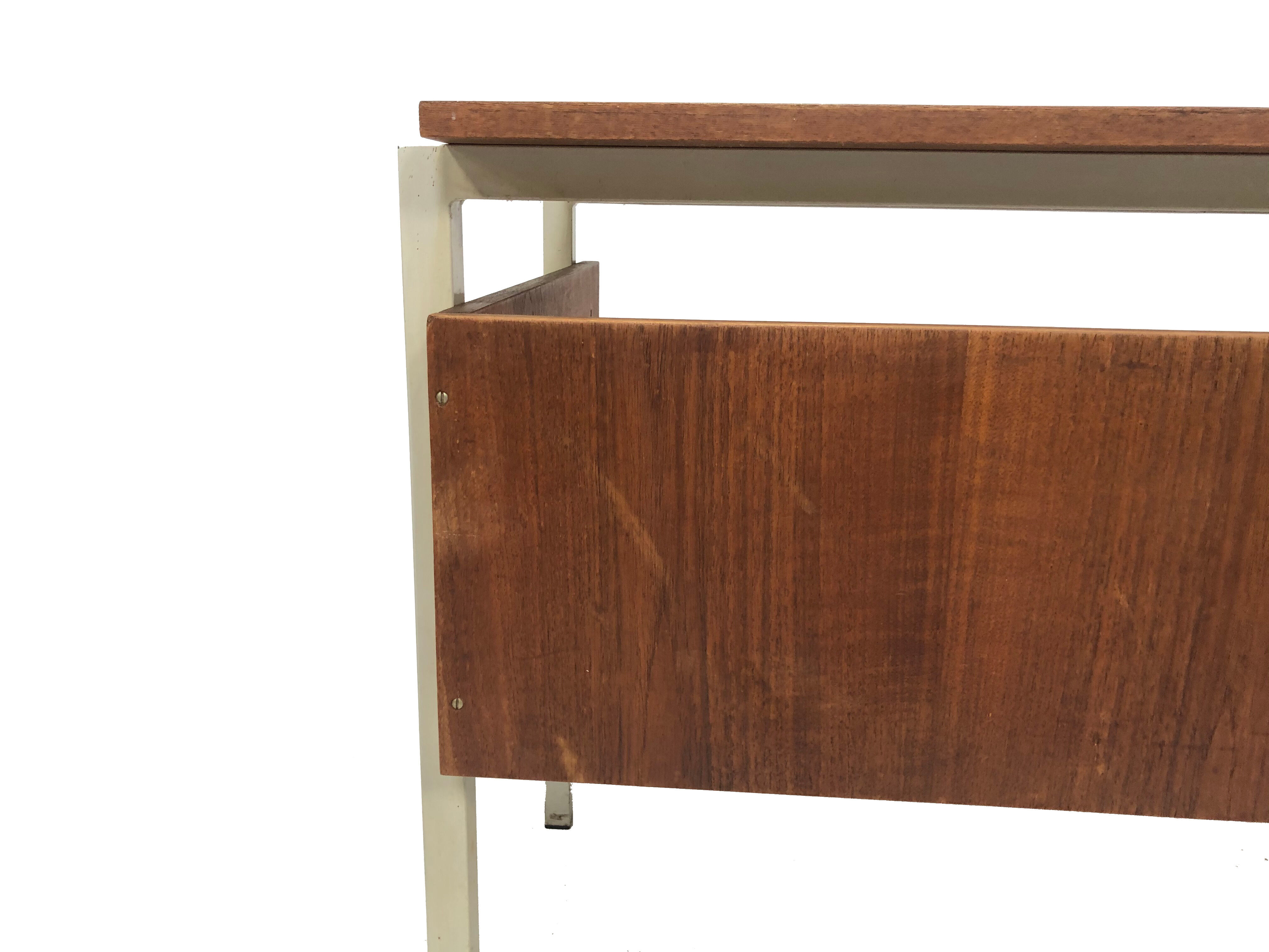 Vintage desk of the 1960s in teak veneer