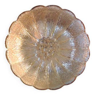 Amber glass ceiling rose by Limburg / vintage 1960s