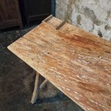 Table de toilette ou bureau d'écriture français ancien en châtaignier et peuplier, vers 1900