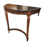 Half-moon console eighteenth century solid oak with carved decoration Louis XVI era