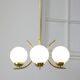 Mid-Century Italian Brass and Opaline Chandelier