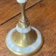 Three-light mother-of-pearl and brass candlestick