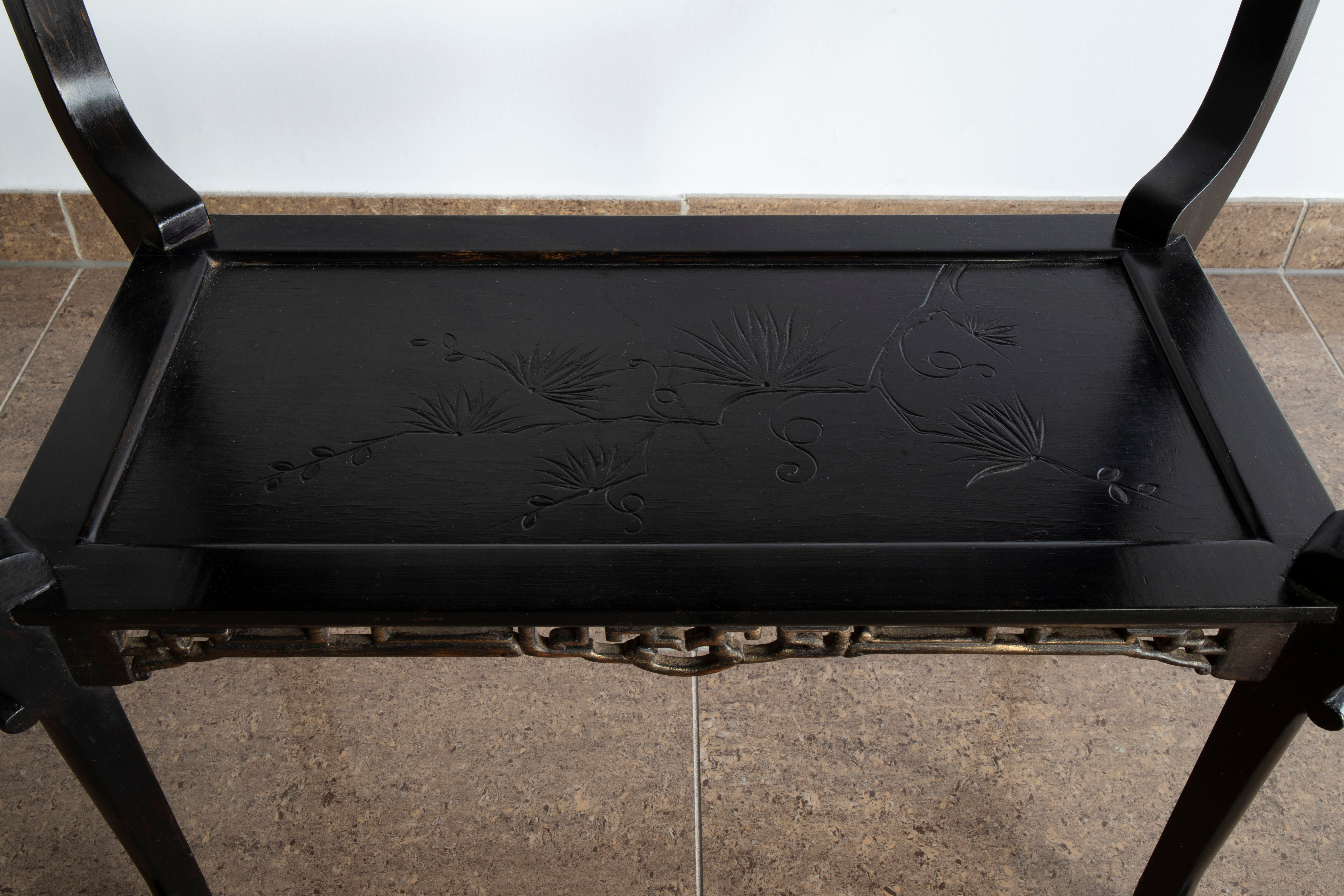 Japanese-style wooden side table mounted Gabriel Viardot