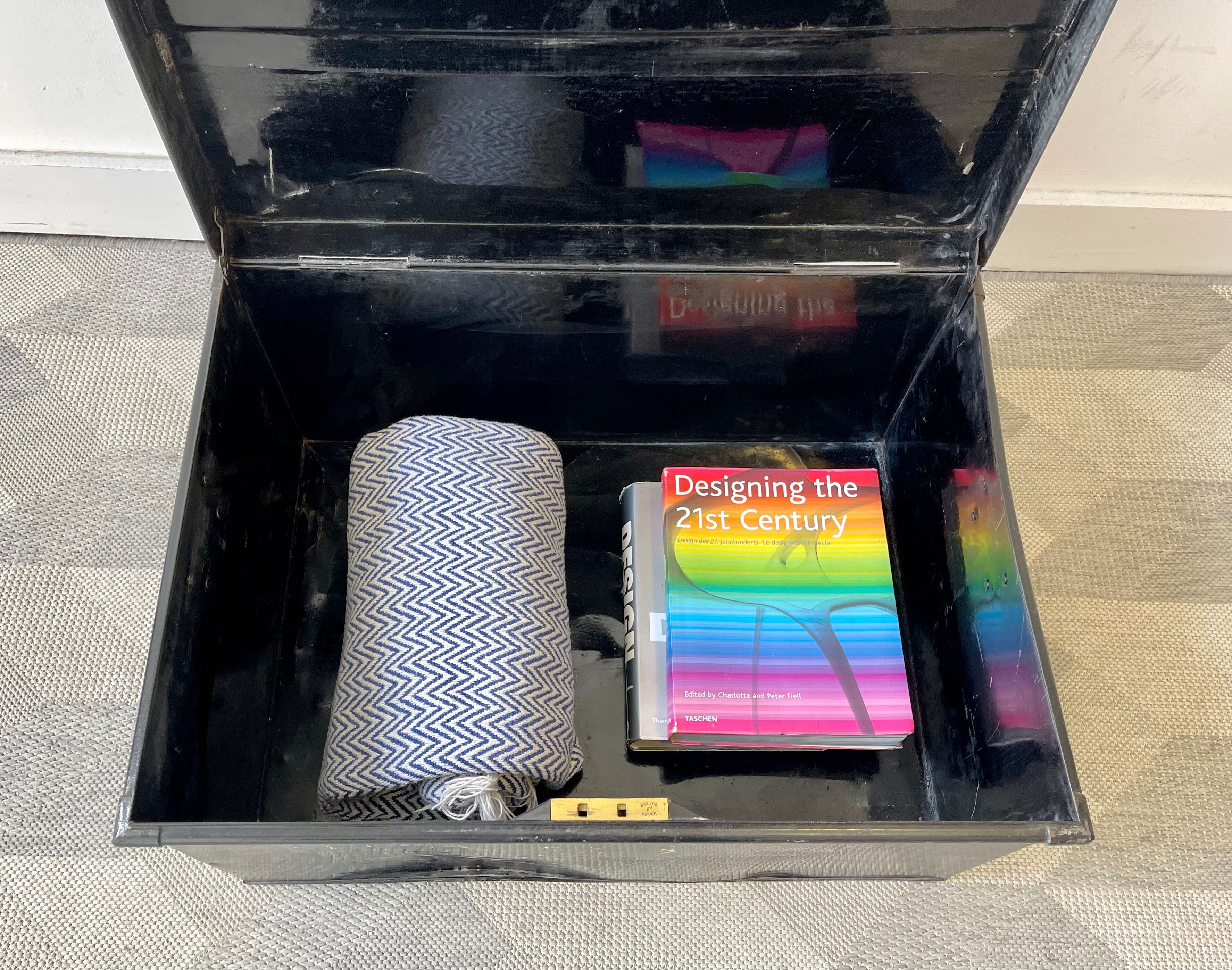 Vintage Black Metal Document Box