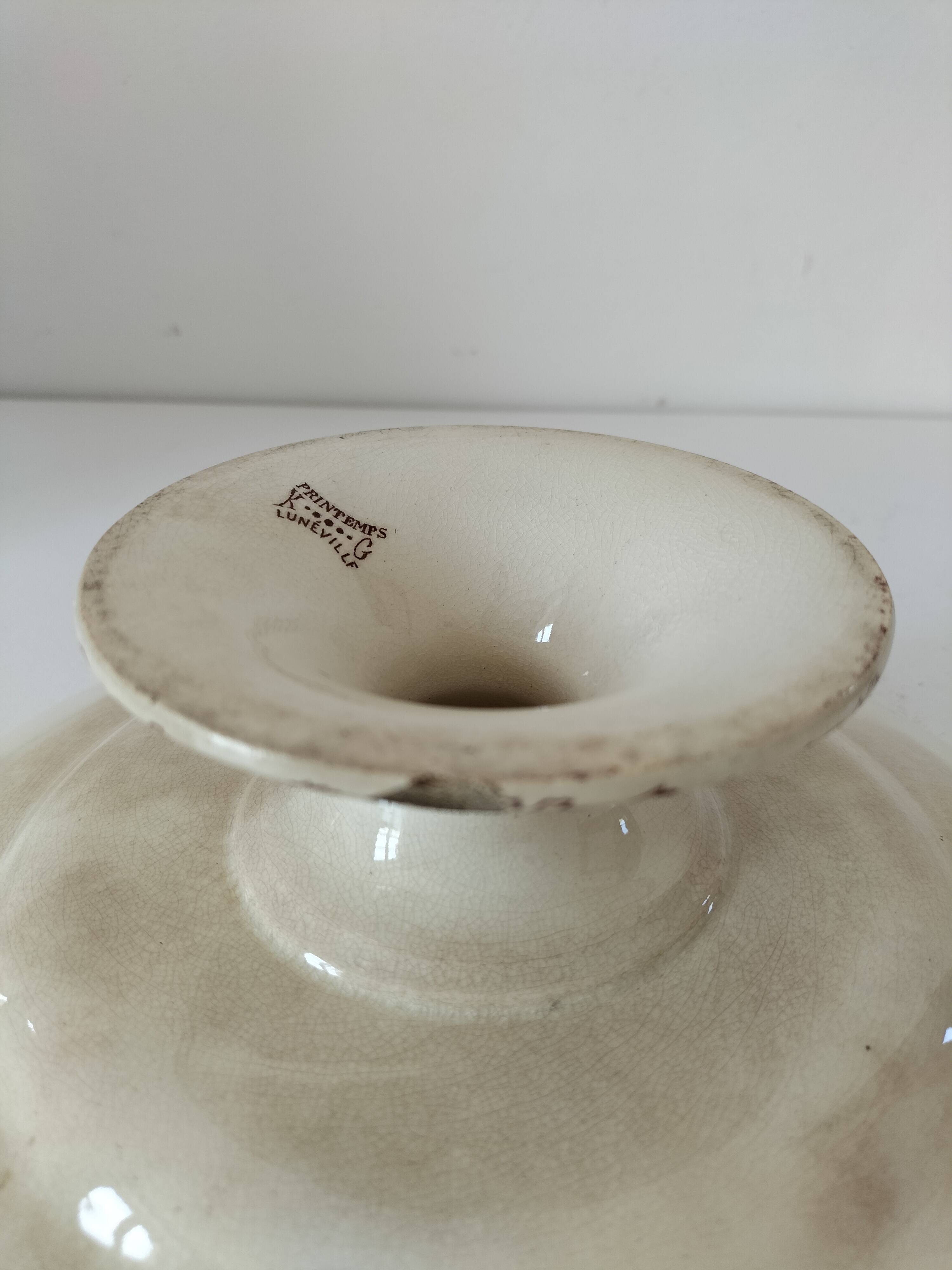 Antique pedestal plate – KG Lunéville – “Printemps” model – circa 1875