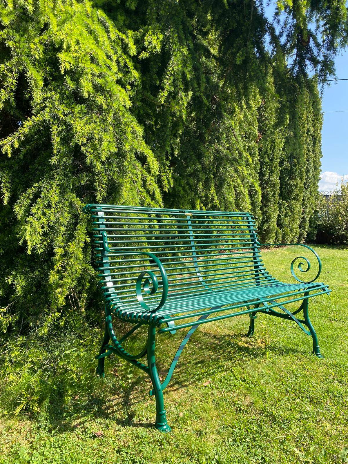 Handcrafted wrought iron bench – Arras style, 2 seats