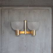 vintage wall light, golden metal and bubbled glass wall sconce, lighting, decor
